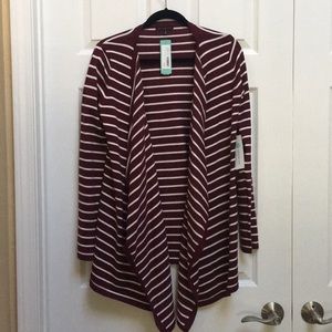 Burgundy stripe cardigan